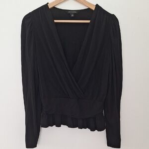 Banana Republic Black Wrap Blouse